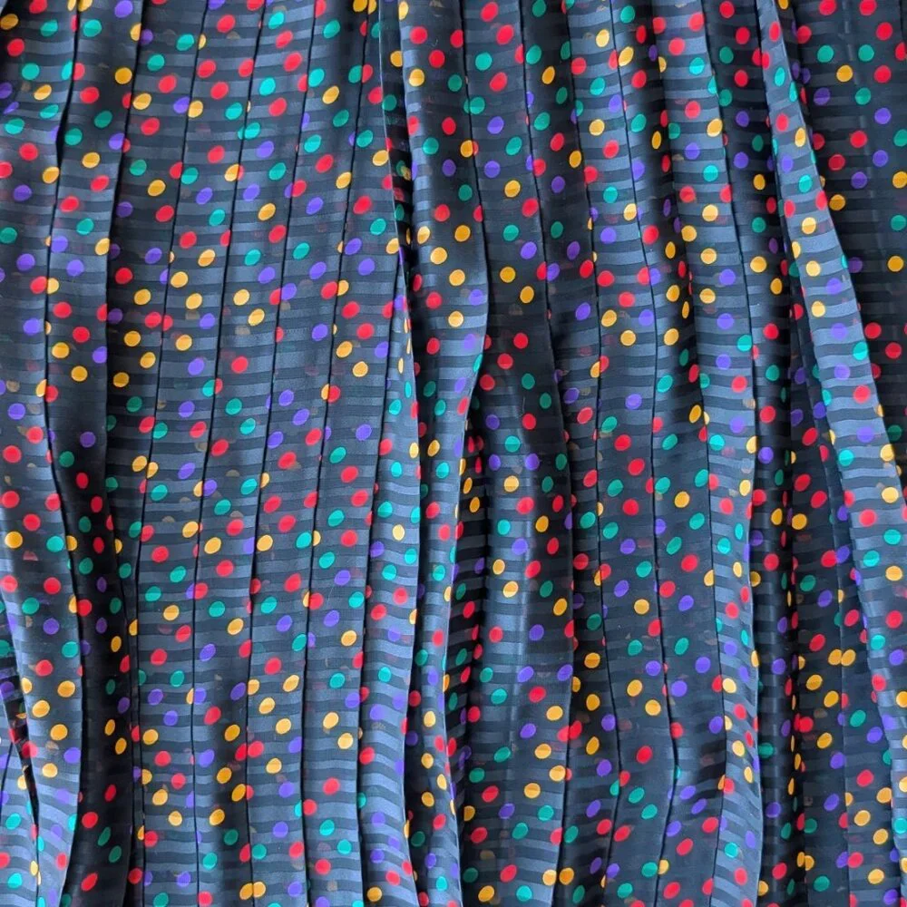 Vintage Montage Dimensions Colorful Rainbow Polka Dot Jacket and Skirt Set - Picture 11 of 13